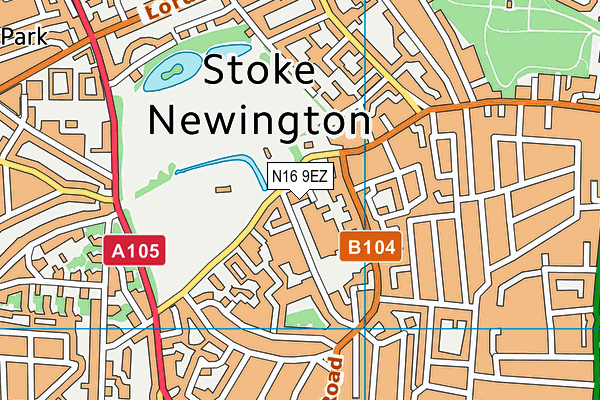 N16 9EZ map - OS VectorMap District (Ordnance Survey)