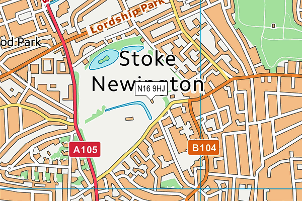 N16 9HJ map - OS VectorMap District (Ordnance Survey) N16 9HJ map - OS VectorMap District (Ordnance Survey)