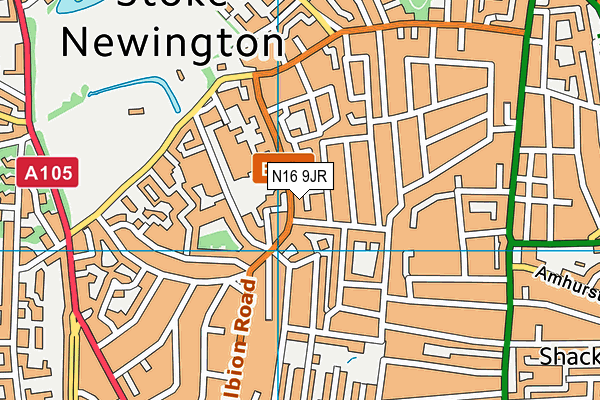 N16 9JR map - OS VectorMap District (Ordnance Survey) N16 9JR map - OS VectorMap District (Ordnance Survey)