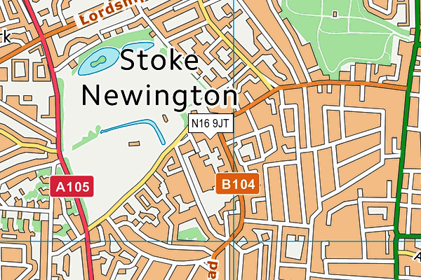 N16 9JT map - OS VectorMap District (Ordnance Survey) N16 9JT map - OS VectorMap District (Ordnance Survey)