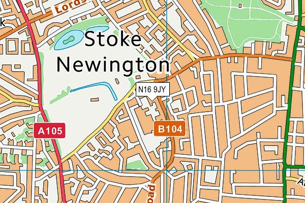 N16 9JY map - OS VectorMap District (Ordnance Survey) N16 9JY map - OS VectorMap District (Ordnance Survey)
