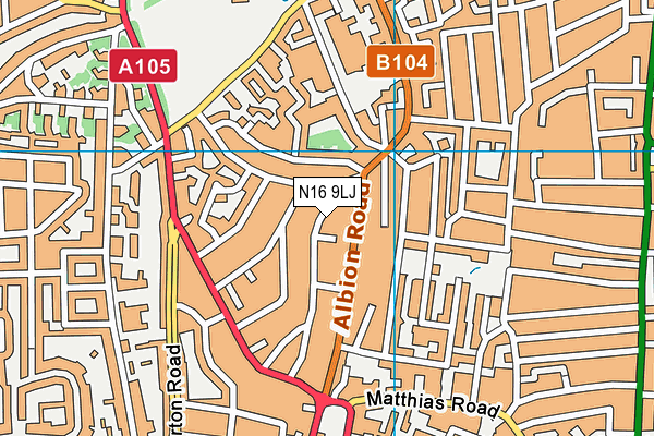 N16 9LJ map - OS VectorMap District (Ordnance Survey) N16 9LJ map - OS VectorMap District (Ordnance Survey)