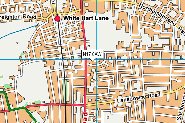 N17 0AW map - OS VectorMap District (Ordnance Survey) N17 0AW map - OS VectorMap District (Ordnance Survey)