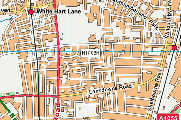 N17 0BH map - OS VectorMap District (Ordnance Survey) N17 0BH map - OS VectorMap District (Ordnance Survey)