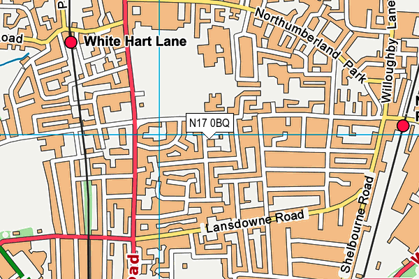 N17 0BQ map - OS VectorMap District (Ordnance Survey) N17 0BQ map - OS VectorMap District (Ordnance Survey)