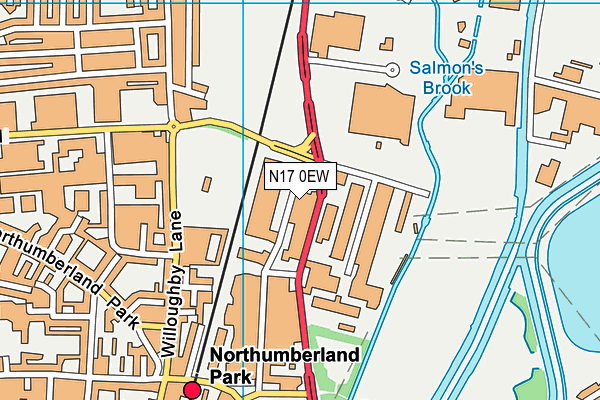 N17 0EW map - OS VectorMap District (Ordnance Survey) N17 0EW map - OS VectorMap District (Ordnance Survey)