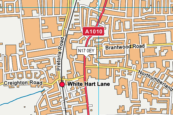 N17 0EY map - OS VectorMap District (Ordnance Survey) N17 0EY map - OS VectorMap District (Ordnance Survey)