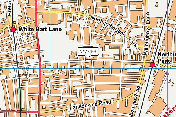 N17 0HB map - OS VectorMap District (Ordnance Survey) N17 0HB map - OS VectorMap District (Ordnance Survey)