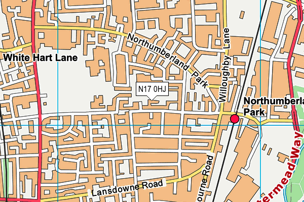 N17 0HJ map - OS VectorMap District (Ordnance Survey) N17 0HJ map - OS VectorMap District (Ordnance Survey)
