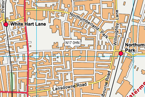 N17 0HN map - OS VectorMap District (Ordnance Survey) N17 0HN map - OS VectorMap District (Ordnance Survey)