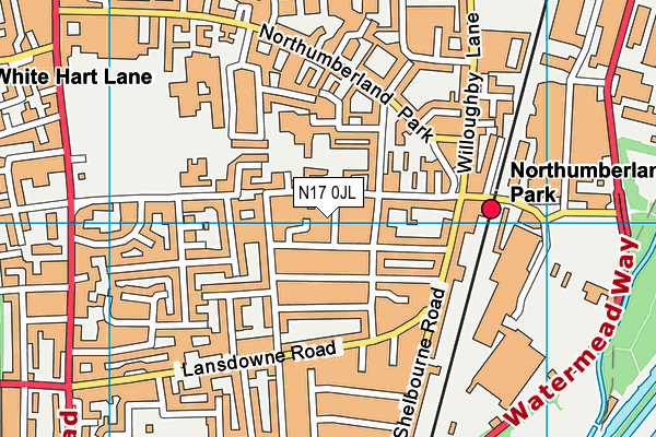 N17 0JL map - OS VectorMap District (Ordnance Survey) N17 0JL map - OS VectorMap District (Ordnance Survey)