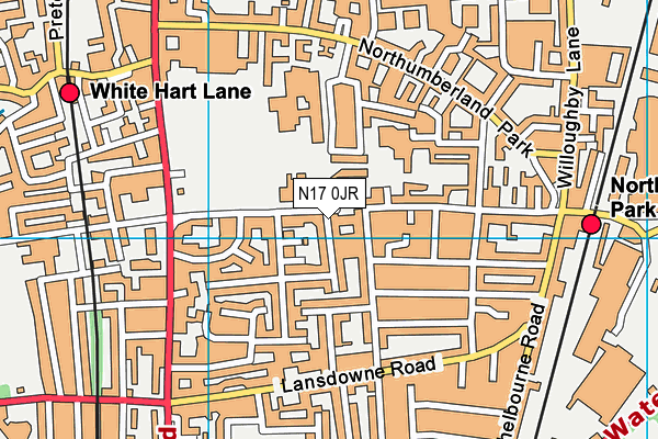 N17 0JR map - OS VectorMap District (Ordnance Survey) N17 0JR map - OS VectorMap District (Ordnance Survey)