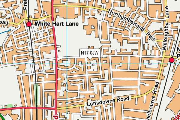 N17 0JW map - OS VectorMap District (Ordnance Survey) N17 0JW map - OS VectorMap District (Ordnance Survey)