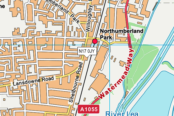 N17 0JY map - OS VectorMap District (Ordnance Survey)