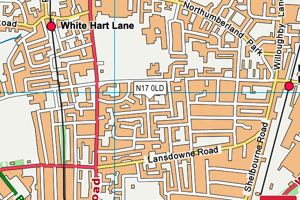 N17 0LD map - OS VectorMap District (Ordnance Survey) N17 0LD map - OS VectorMap District (Ordnance Survey)
