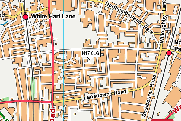 N17 0LG map - OS VectorMap District (Ordnance Survey) N17 0LG map - OS VectorMap District (Ordnance Survey)