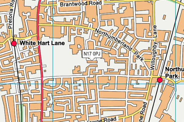 N17 0PJ map - OS VectorMap District (Ordnance Survey)