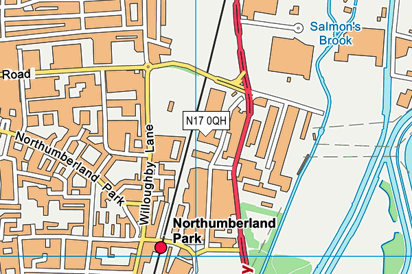 N17 0QH map - OS VectorMap District (Ordnance Survey) N17 0QH map - OS VectorMap District (Ordnance Survey)