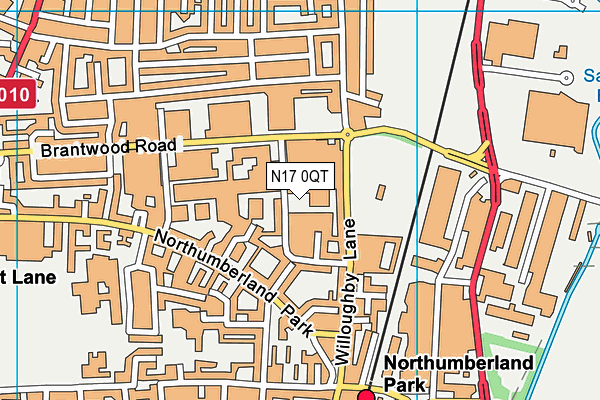 N17 0QT map - OS VectorMap District (Ordnance Survey) N17 0QT map - OS VectorMap District (Ordnance Survey)