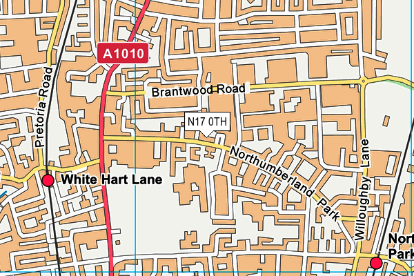 N17 0TH map - OS VectorMap District (Ordnance Survey)