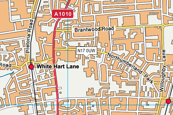 N17 0UW map - OS VectorMap District (Ordnance Survey) N17 0UW map - OS VectorMap District (Ordnance Survey)