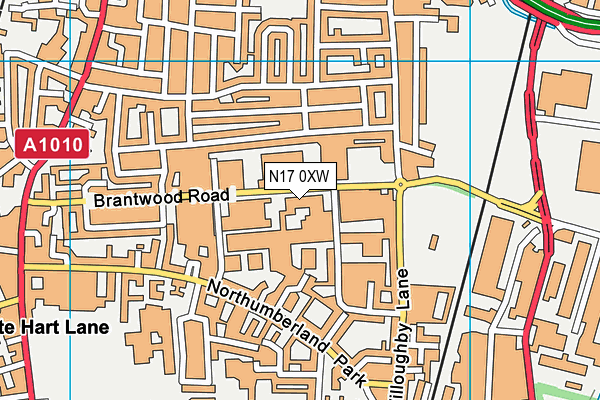 N17 0XW map - OS VectorMap District (Ordnance Survey) N17 0XW map - OS VectorMap District (Ordnance Survey)