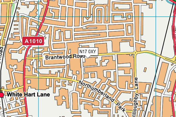 N17 0XY map - OS VectorMap District (Ordnance Survey)