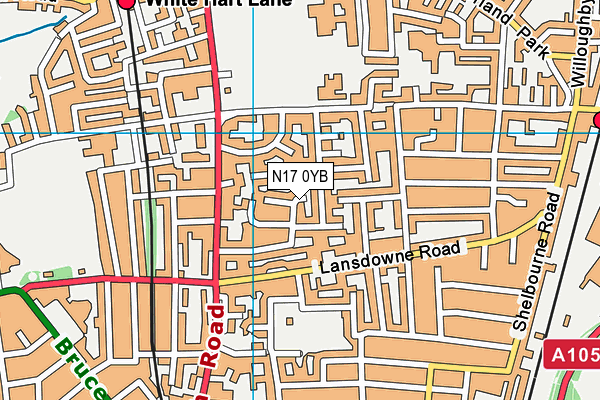 N17 0YB map - OS VectorMap District (Ordnance Survey)