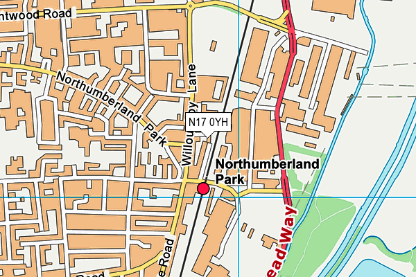 N17 0YH map - OS VectorMap District (Ordnance Survey) N17 0YH map - OS VectorMap District (Ordnance Survey)