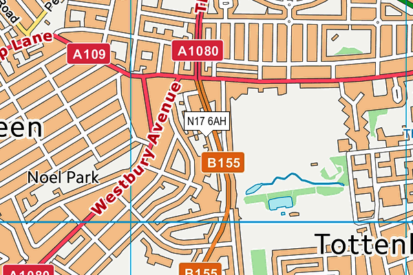 N17 6AH map - OS VectorMap District (Ordnance Survey) N17 6AH map - OS VectorMap District (Ordnance Survey)