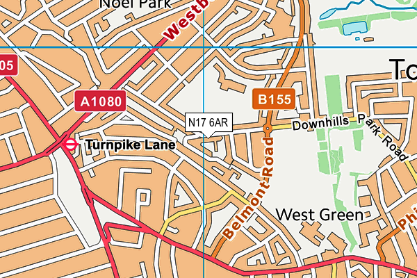 N17 6AR map - OS VectorMap District (Ordnance Survey)