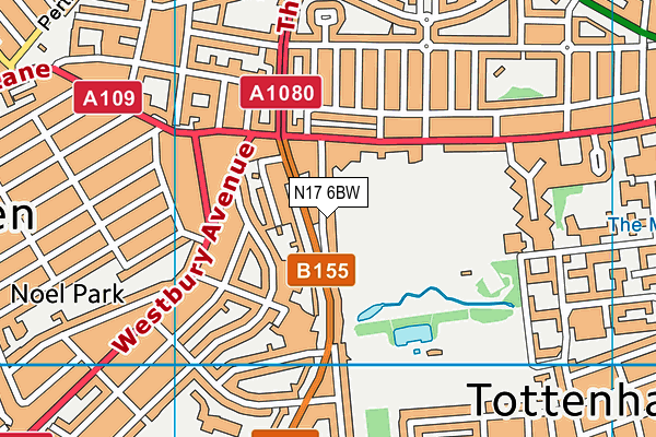 N17 6BW map - OS VectorMap District (Ordnance Survey) N17 6BW map - OS VectorMap District (Ordnance Survey)