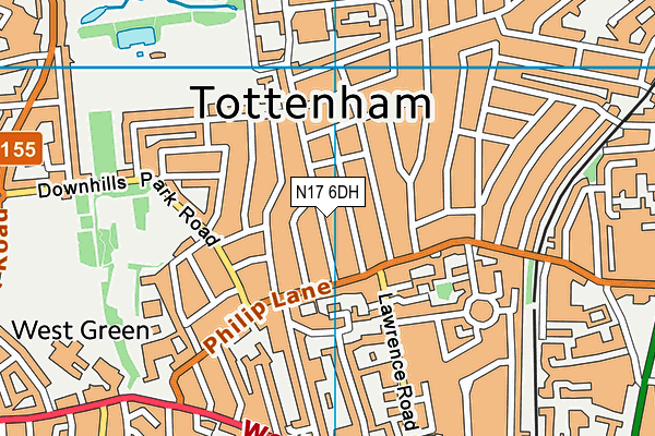 N17 6DH map - OS VectorMap District (Ordnance Survey) N17 6DH map - OS VectorMap District (Ordnance Survey)