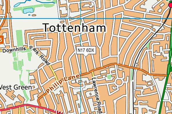 N17 6DX map - OS VectorMap District (Ordnance Survey) N17 6DX map - OS VectorMap District (Ordnance Survey)