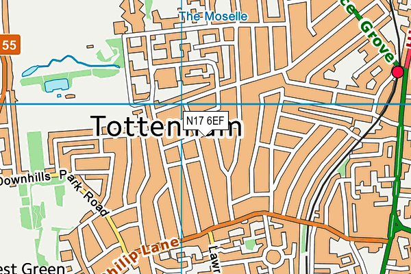 N17 6EF map - OS VectorMap District (Ordnance Survey) N17 6EF map - OS VectorMap District (Ordnance Survey)