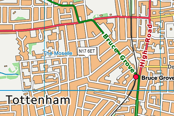 N17 6ET map - OS VectorMap District (Ordnance Survey)