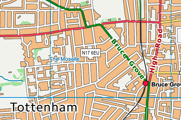 N17 6EU map - OS VectorMap District (Ordnance Survey)