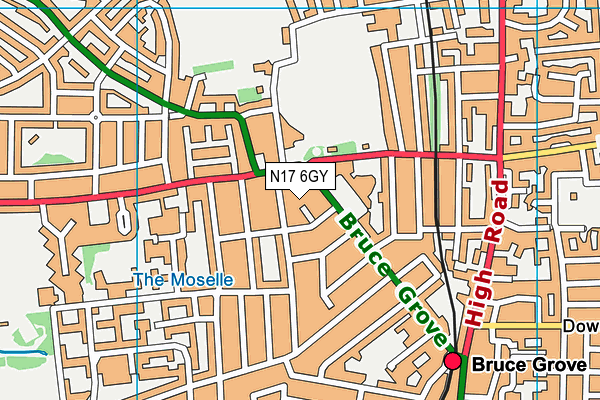 N17 6GY map - OS VectorMap District (Ordnance Survey) N17 6GY map - OS VectorMap District (Ordnance Survey)