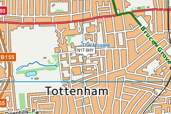 N17 6HY map - OS VectorMap District (Ordnance Survey) N17 6HY map - OS VectorMap District (Ordnance Survey)