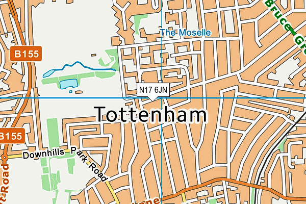 N17 6JN map - OS VectorMap District (Ordnance Survey) N17 6JN map - OS VectorMap District (Ordnance Survey)