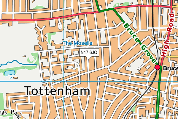 N17 6JQ map - OS VectorMap District (Ordnance Survey) N17 6JQ map - OS VectorMap District (Ordnance Survey)