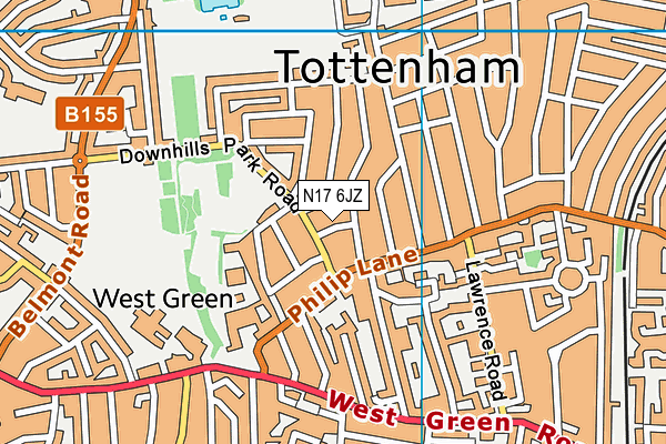 N17 6JZ map - OS VectorMap District (Ordnance Survey) N17 6JZ map - OS VectorMap District (Ordnance Survey)