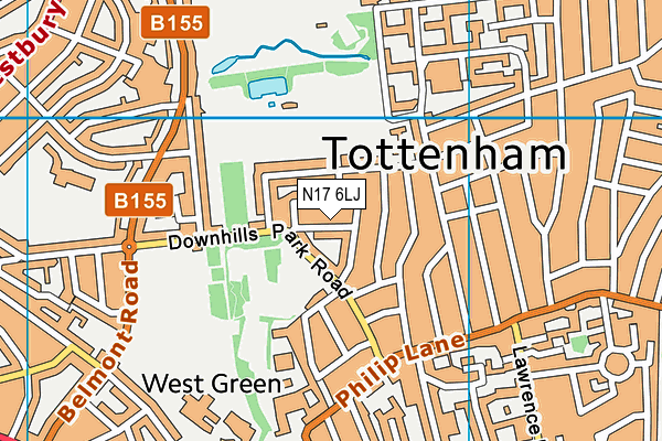 N17 6LJ map - OS VectorMap District (Ordnance Survey)