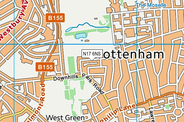 N17 6NS map - OS VectorMap District (Ordnance Survey)