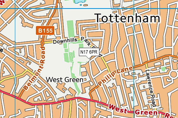 N17 6PR map - OS VectorMap District (Ordnance Survey)