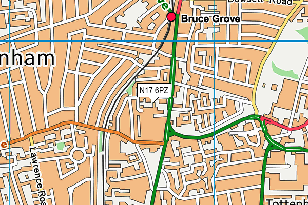 N17 6PZ map - OS VectorMap District (Ordnance Survey) N17 6PZ map - OS VectorMap District (Ordnance Survey)