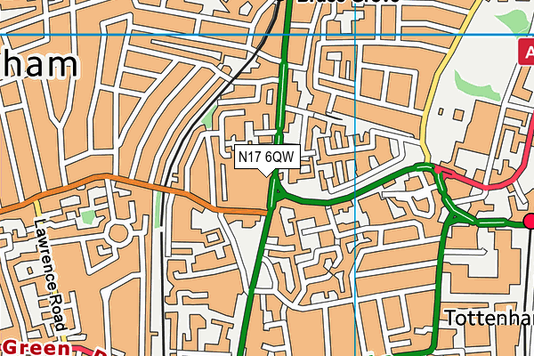 N17 6QW map - OS VectorMap District (Ordnance Survey) N17 6QW map - OS VectorMap District (Ordnance Survey)