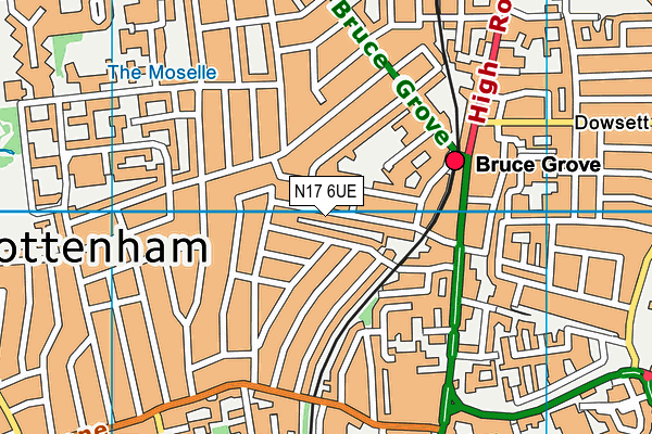 N17 6UE map - OS VectorMap District (Ordnance Survey) N17 6UE map - OS VectorMap District (Ordnance Survey)