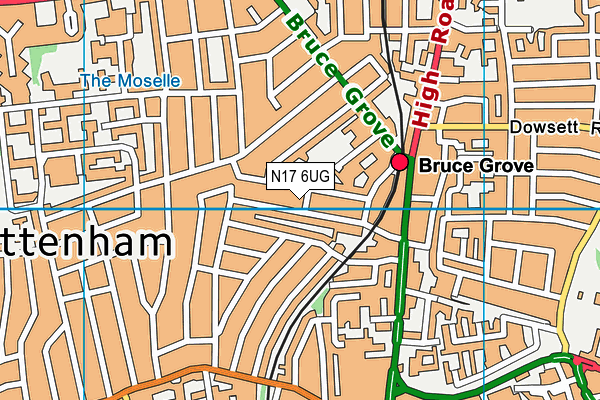 N17 6UG map - OS VectorMap District (Ordnance Survey)