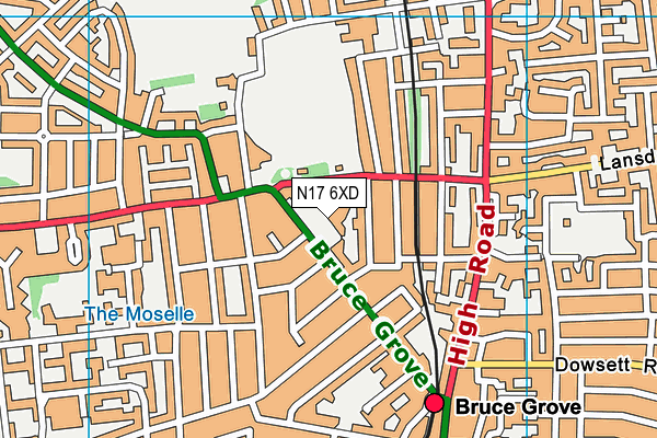 N17 6XD map - OS VectorMap District (Ordnance Survey) N17 6XD map - OS VectorMap District (Ordnance Survey)